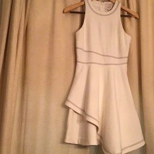 Ivory dress black stitching